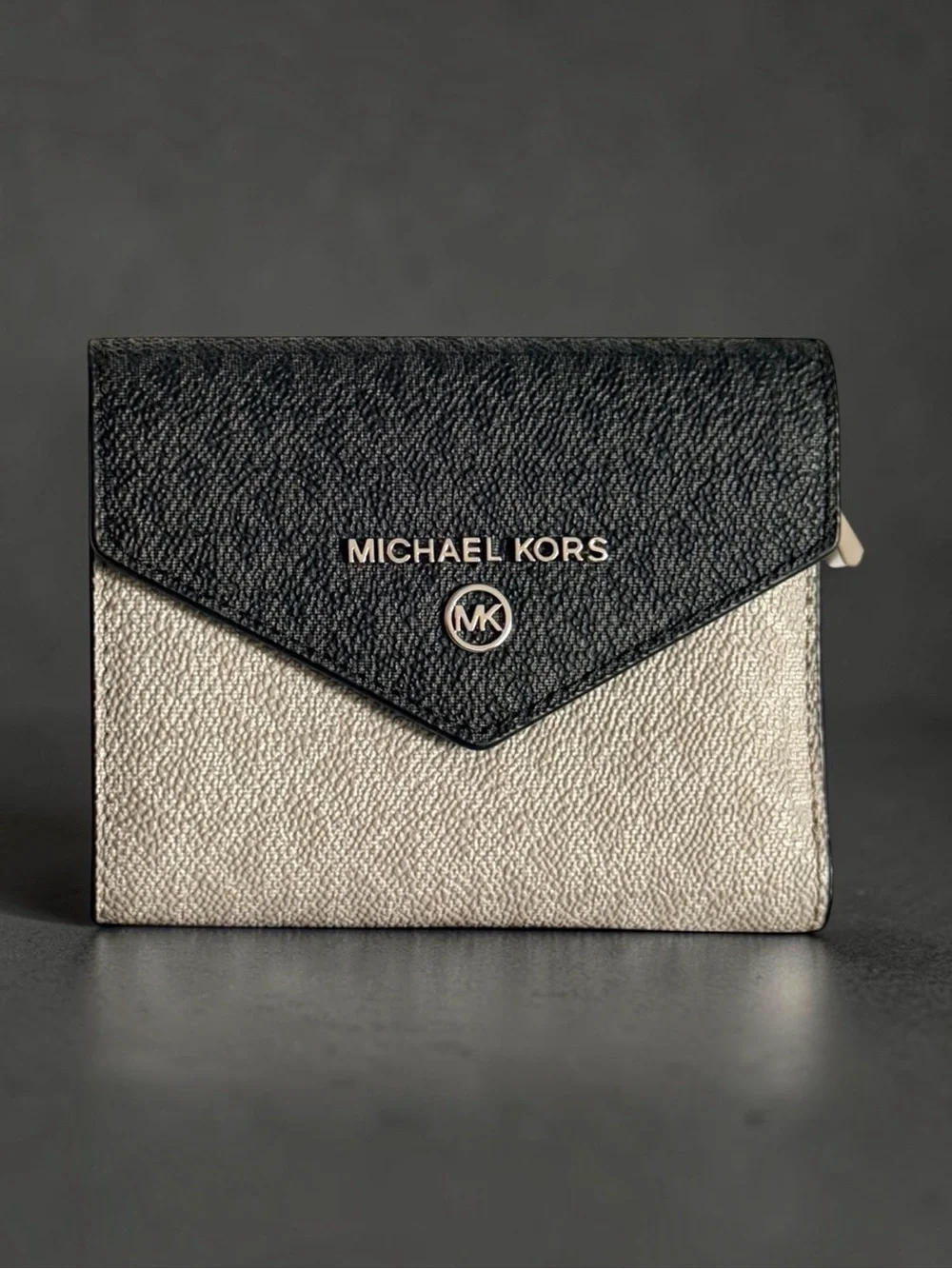 Michael Kors Black and Silver Envelope Wallet